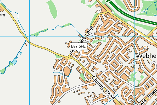 B97 5PE map - OS VectorMap District (Ordnance Survey)