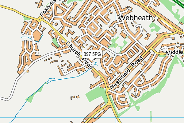 B97 5PG map - OS VectorMap District (Ordnance Survey)