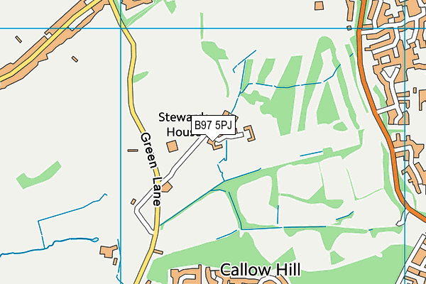 Redditch Golf Club map (B97 5PJ) - OS VectorMap District (Ordnance Survey)