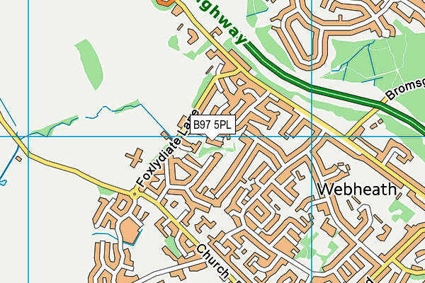 B97 5PL map - OS VectorMap District (Ordnance Survey)