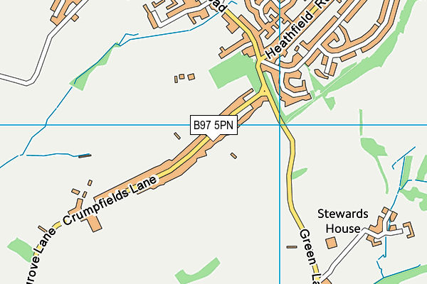 B97 5PN map - OS VectorMap District (Ordnance Survey)