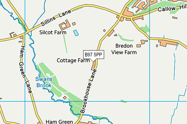 B97 5PP map - OS VectorMap District (Ordnance Survey)