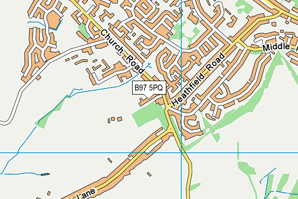 B97 5PQ map - OS VectorMap District (Ordnance Survey)