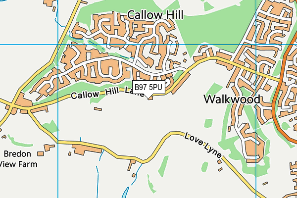 B97 5PU map - OS VectorMap District (Ordnance Survey)