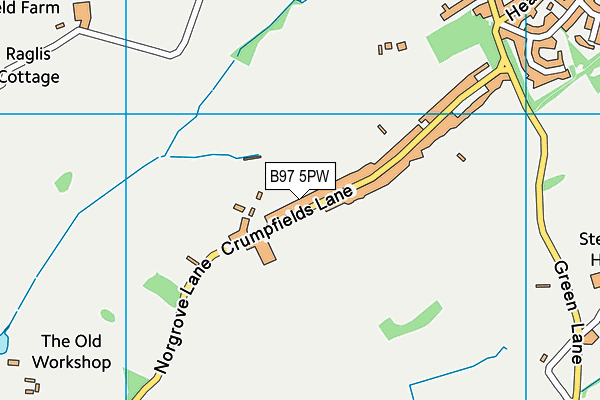 B97 5PW map - OS VectorMap District (Ordnance Survey)