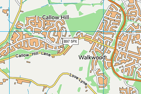 B97 5PX map - OS VectorMap District (Ordnance Survey)