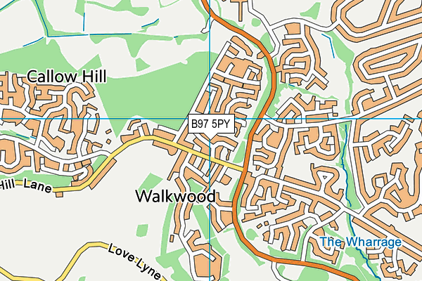 B97 5PY map - OS VectorMap District (Ordnance Survey)