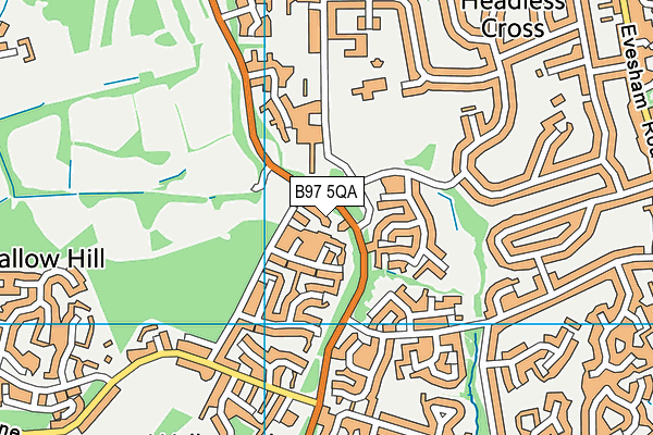 B97 5QA map - OS VectorMap District (Ordnance Survey)