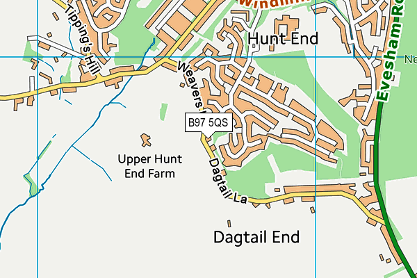 B97 5QS map - OS VectorMap District (Ordnance Survey)