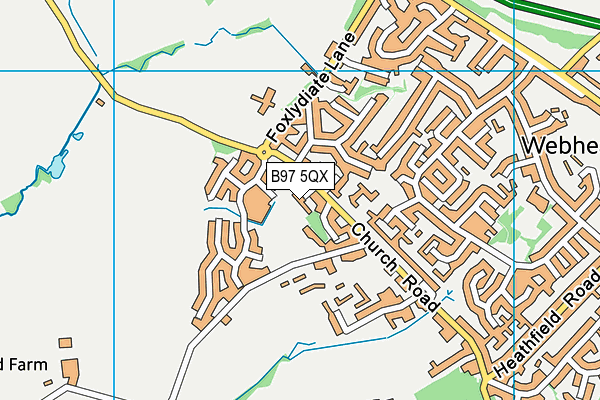 B97 5QX map - OS VectorMap District (Ordnance Survey)