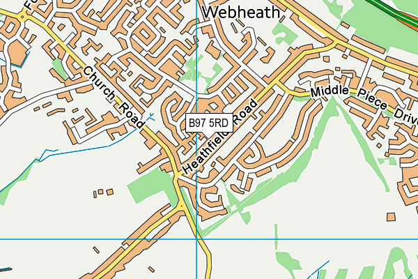 B97 5RD map - OS VectorMap District (Ordnance Survey)