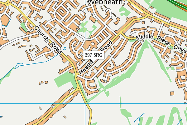 B97 5RG map - OS VectorMap District (Ordnance Survey)