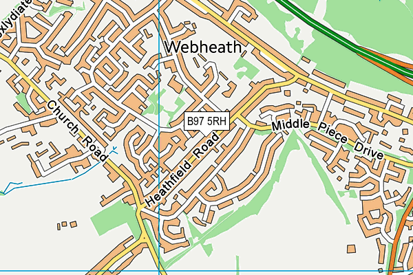 B97 5RH map - OS VectorMap District (Ordnance Survey)