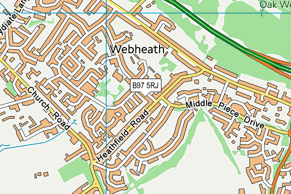 Webheath Academy Primary School map (B97 5RJ) - OS VectorMap District (Ordnance Survey)