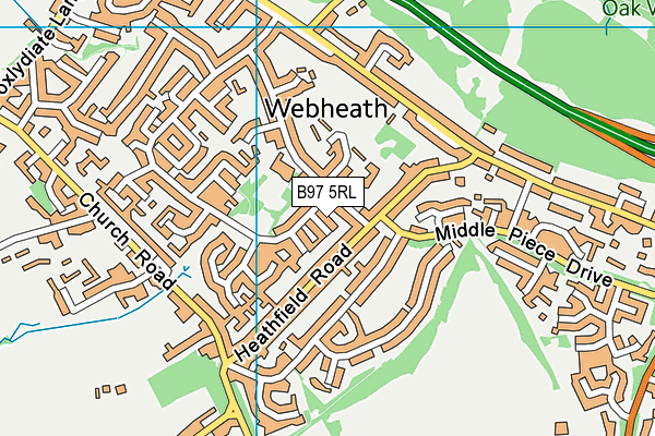 B97 5RL map - OS VectorMap District (Ordnance Survey)
