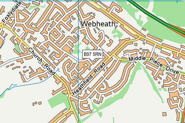 B97 5RN map - OS VectorMap District (Ordnance Survey)