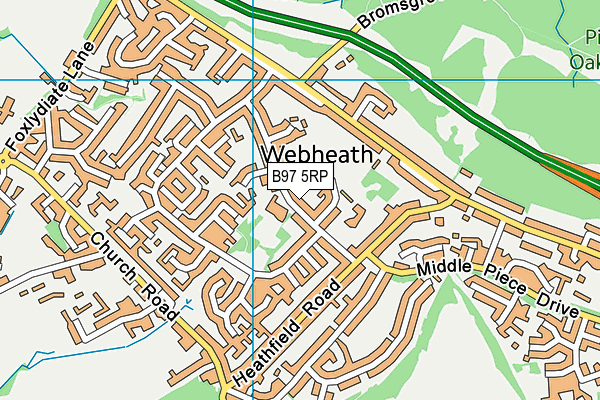 B97 5RP map - OS VectorMap District (Ordnance Survey)
