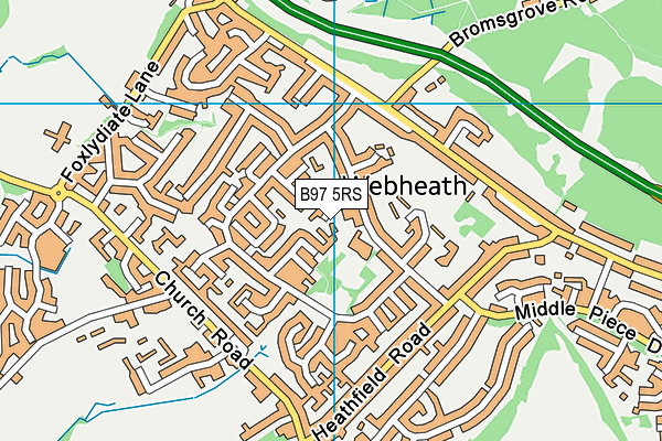 B97 5RS map - OS VectorMap District (Ordnance Survey)