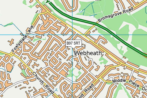 B97 5RT map - OS VectorMap District (Ordnance Survey)