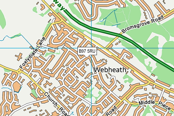 B97 5RU map - OS VectorMap District (Ordnance Survey)
