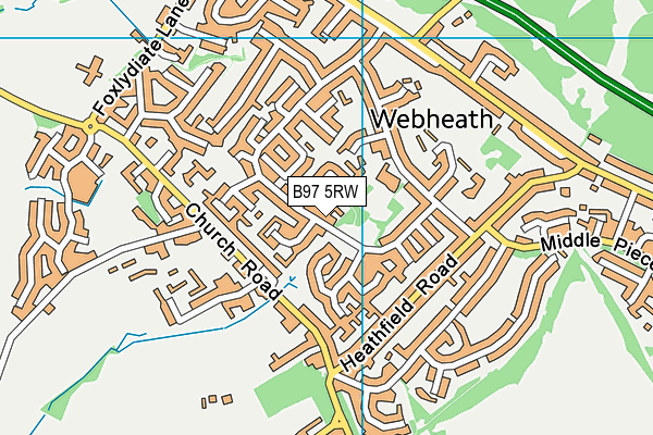 B97 5RW map - OS VectorMap District (Ordnance Survey)