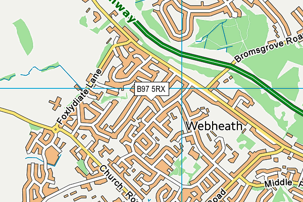 B97 5RX map - OS VectorMap District (Ordnance Survey)