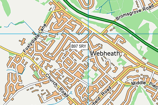 B97 5RY map - OS VectorMap District (Ordnance Survey)