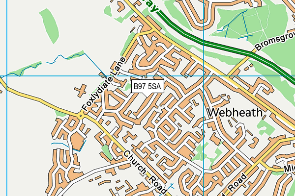 B97 5SA map - OS VectorMap District (Ordnance Survey)