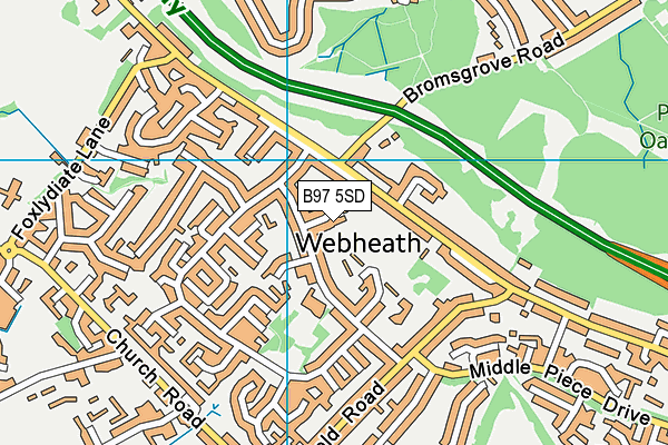 B97 5SD map - OS VectorMap District (Ordnance Survey)