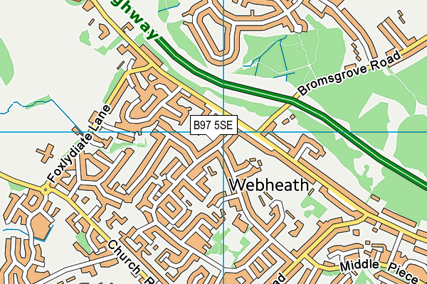 B97 5SE map - OS VectorMap District (Ordnance Survey)
