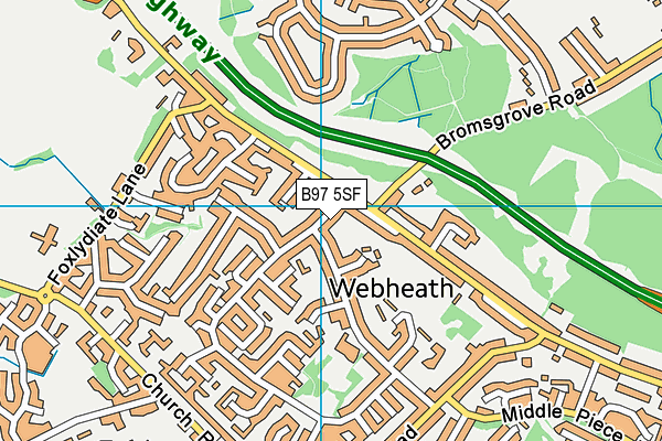 B97 5SF map - OS VectorMap District (Ordnance Survey)