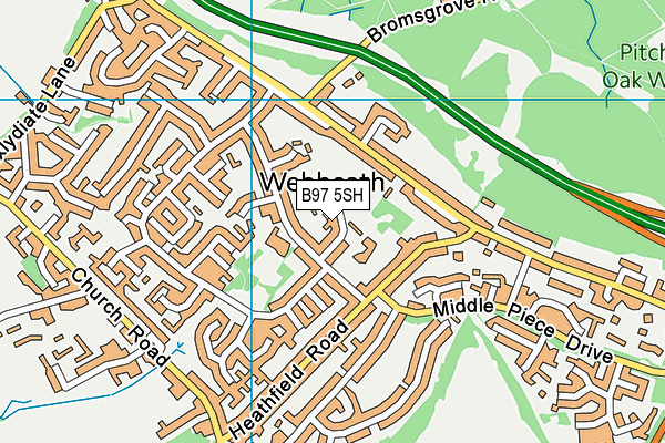 B97 5SH map - OS VectorMap District (Ordnance Survey)