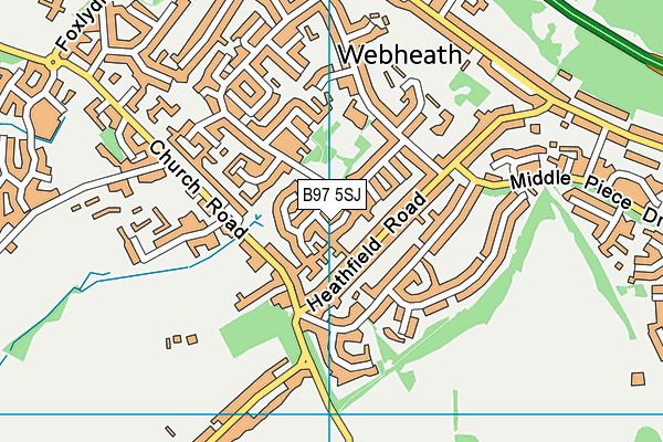 B97 5SJ map - OS VectorMap District (Ordnance Survey)