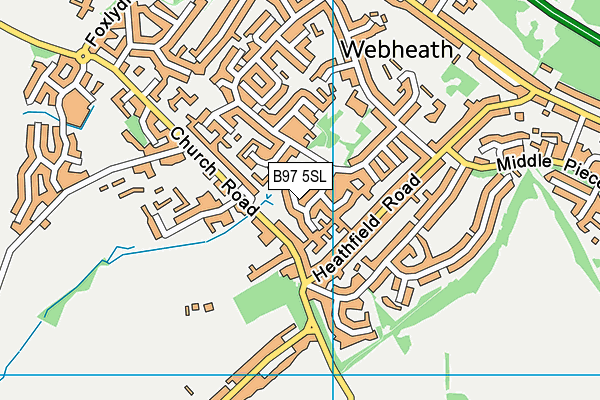B97 5SL map - OS VectorMap District (Ordnance Survey)