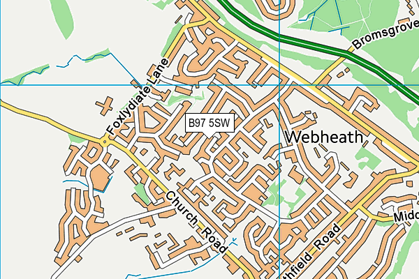 B97 5SW map - OS VectorMap District (Ordnance Survey)