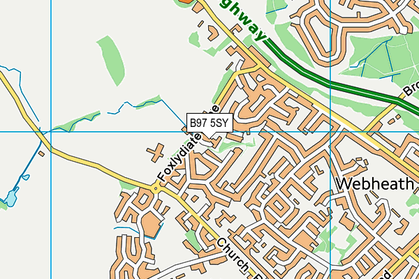 B97 5SY map - OS VectorMap District (Ordnance Survey)