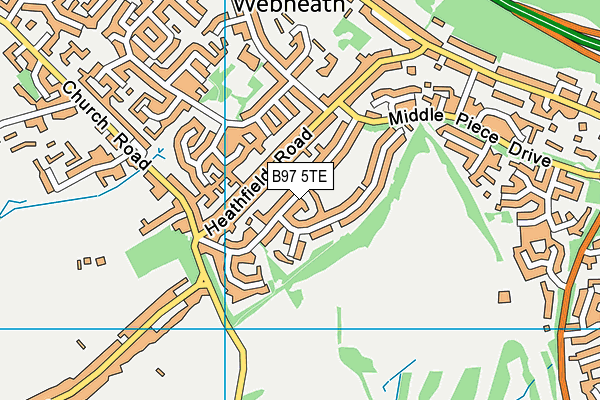 B97 5TE map - OS VectorMap District (Ordnance Survey)