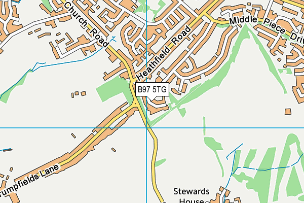 B97 5TG map - OS VectorMap District (Ordnance Survey)