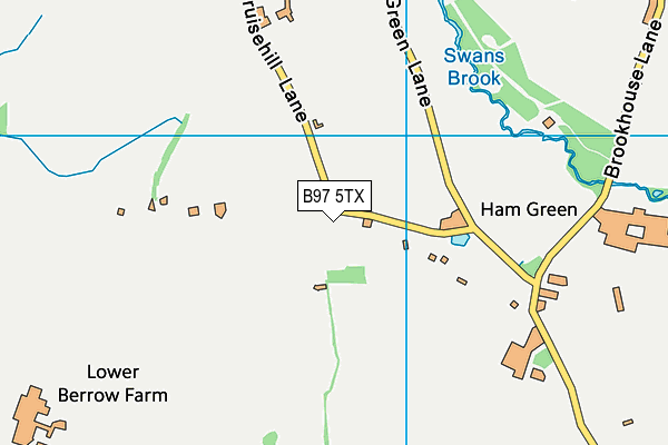 B97 5TX map - OS VectorMap District (Ordnance Survey)