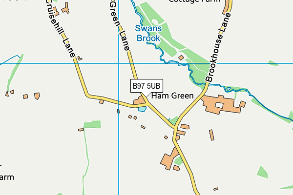 B97 5UB map - OS VectorMap District (Ordnance Survey)