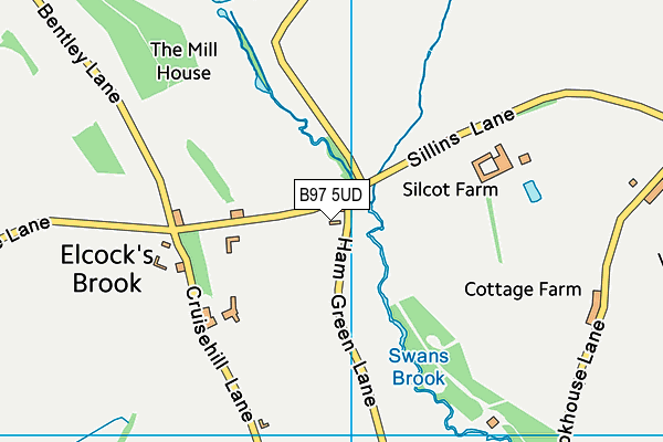 B97 5UD map - OS VectorMap District (Ordnance Survey)