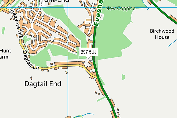 B97 5UJ map - OS VectorMap District (Ordnance Survey)