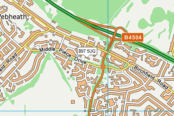 B97 5UQ map - OS VectorMap District (Ordnance Survey)