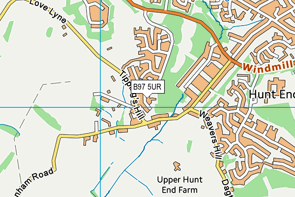 B97 5UR map - OS VectorMap District (Ordnance Survey)