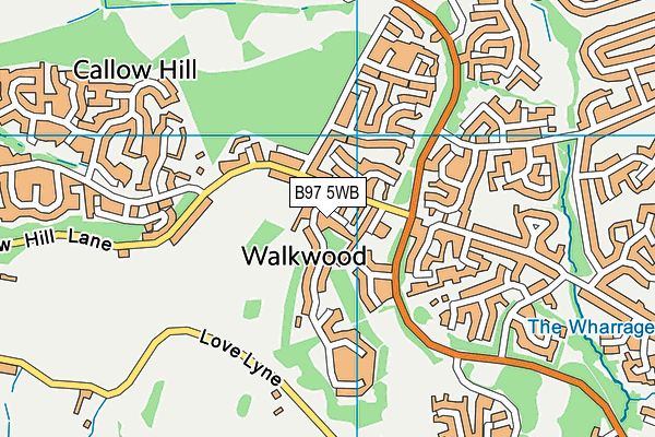 B97 5WB map - OS VectorMap District (Ordnance Survey)