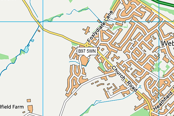 B97 5WN map - OS VectorMap District (Ordnance Survey)