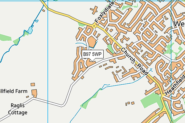 B97 5WP map - OS VectorMap District (Ordnance Survey)