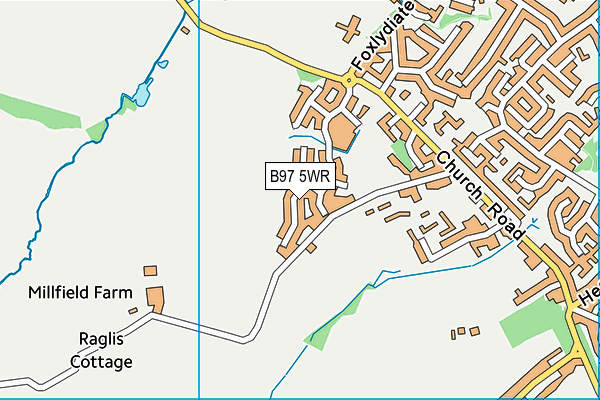 B97 5WR map - OS VectorMap District (Ordnance Survey)