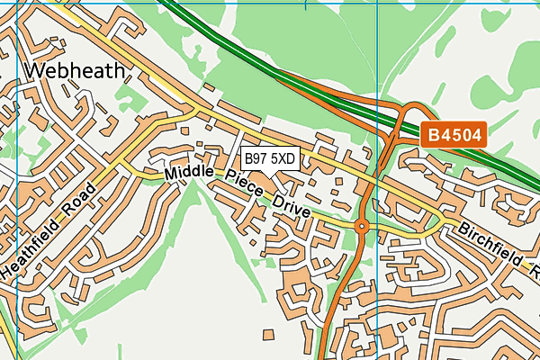 B97 5XD map - OS VectorMap District (Ordnance Survey)