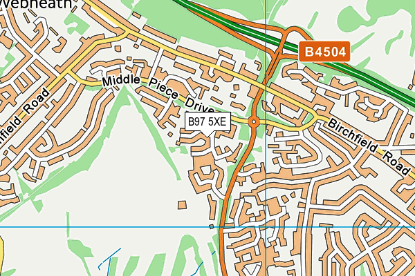 B97 5XE map - OS VectorMap District (Ordnance Survey)